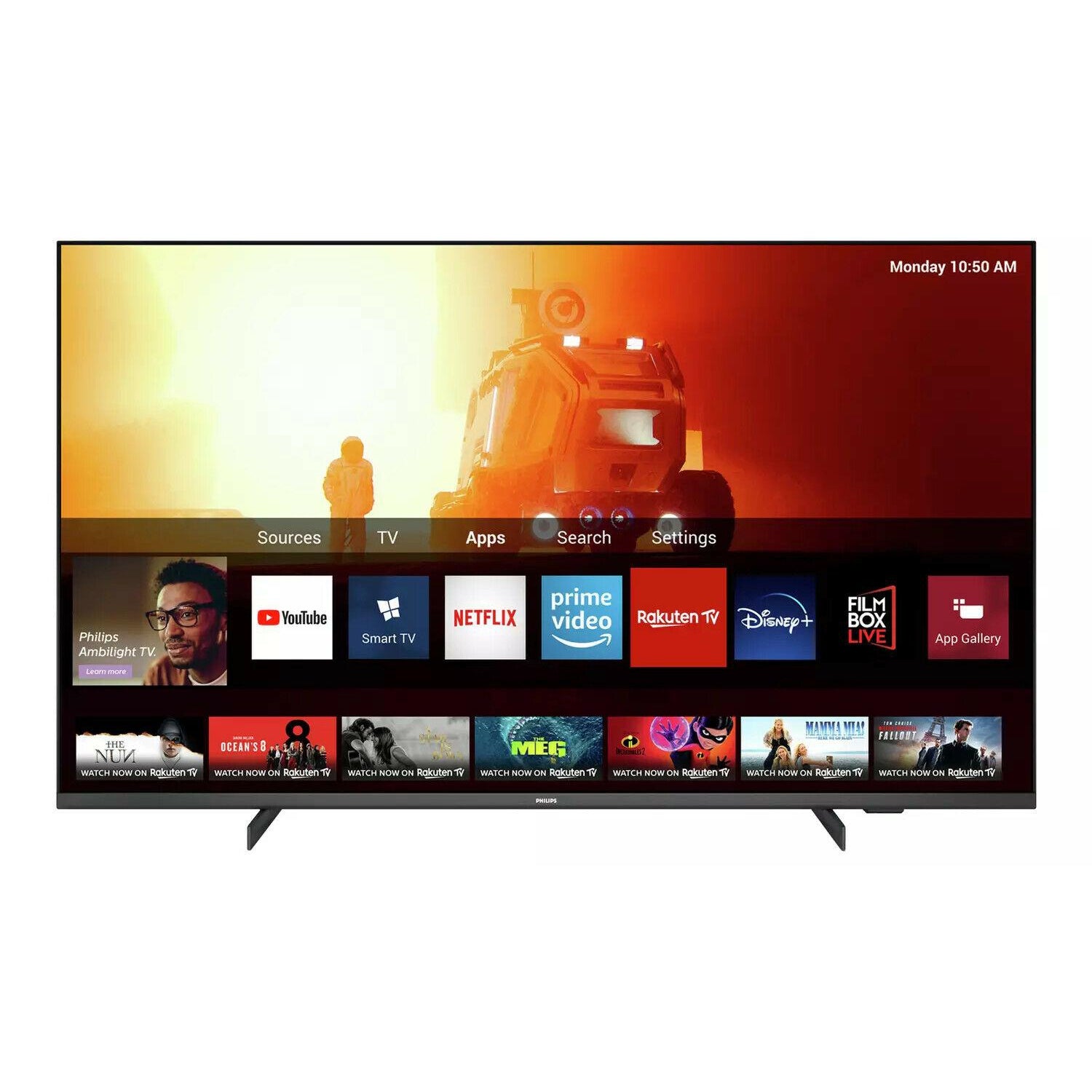 Refurbished Philips 65 Inch 65PUS7506 Smart 4K UHD HDR LED Freeview TV (No Stand)