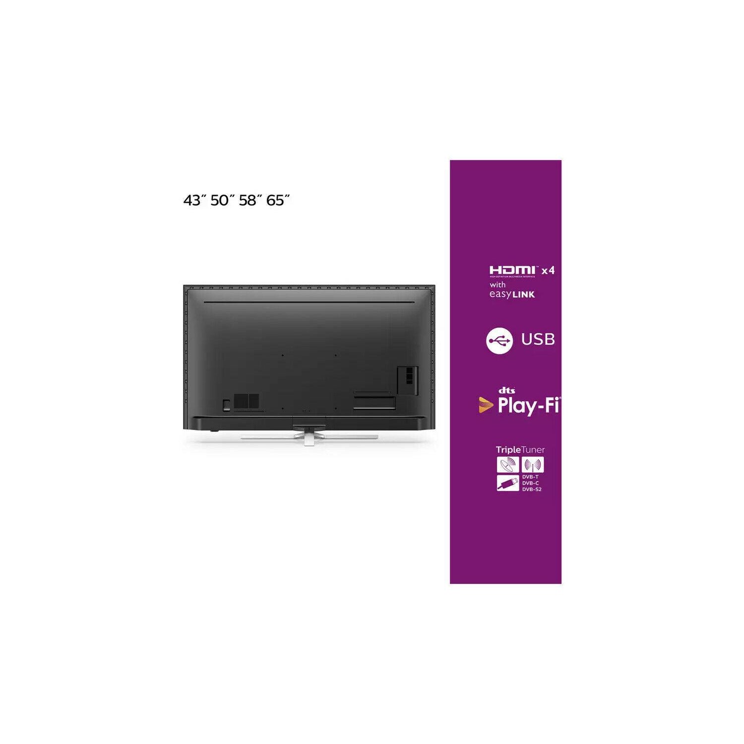 Philips Ambilight 43 Inch 4K UHD Smart TV - 43PUS8536 - Refurbished Good