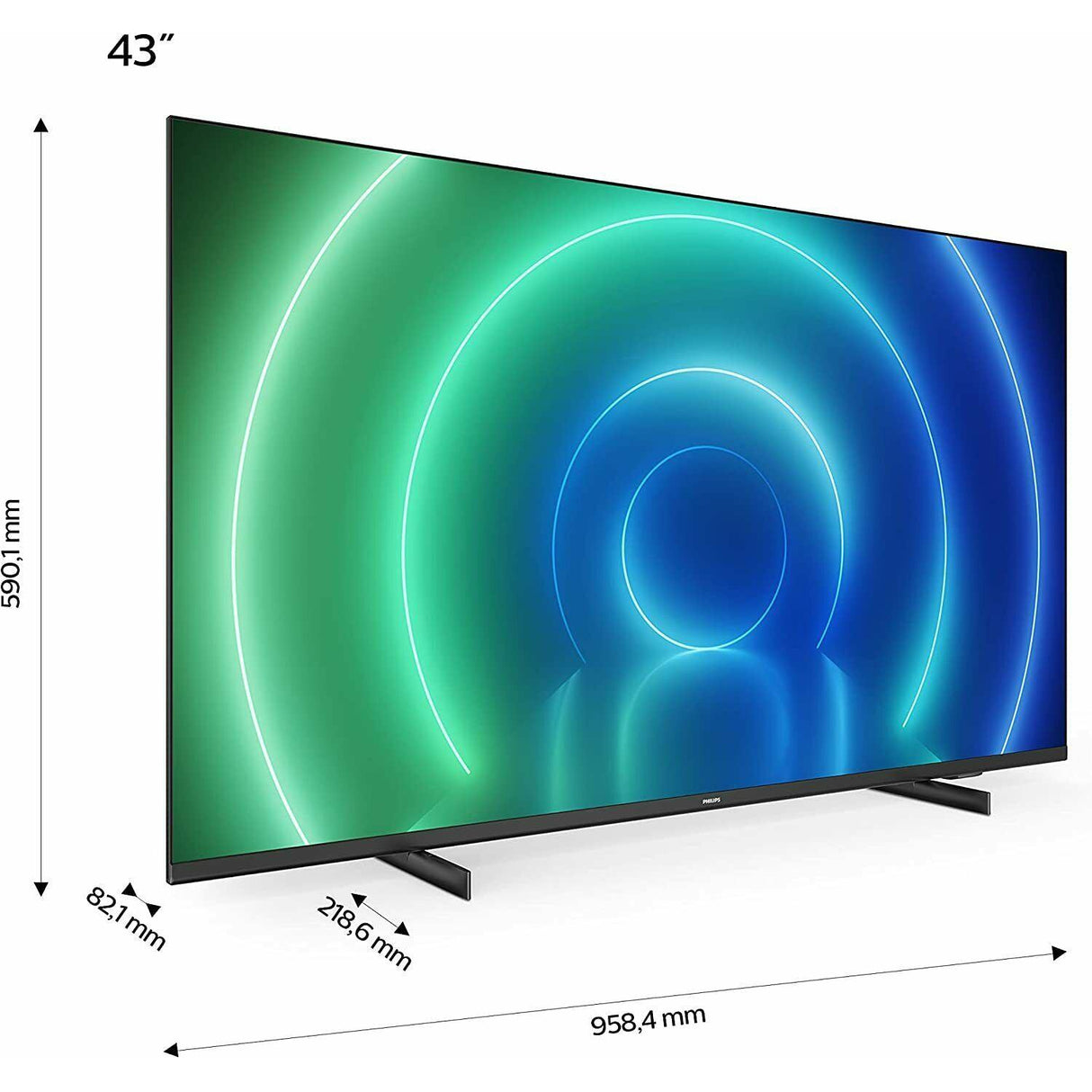 Philips 43 Inch 43PUS7506 Smart 4K UHD HDR LED Freeview TV - Refurbished Pristine