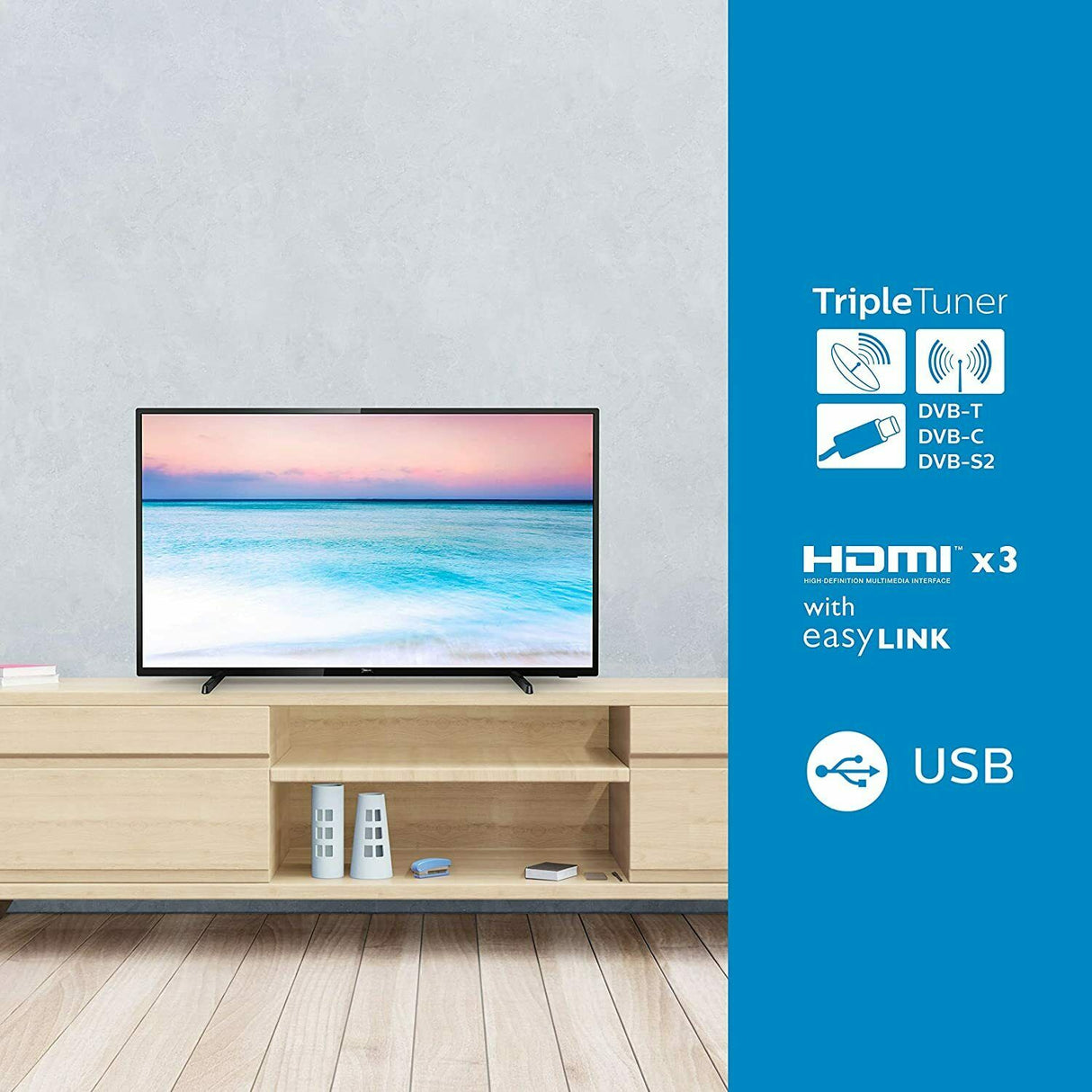 Refurbished Philips 70PUS6504/12 70-Inch 4K UHD Smart TV HDR - Missing TV Stand