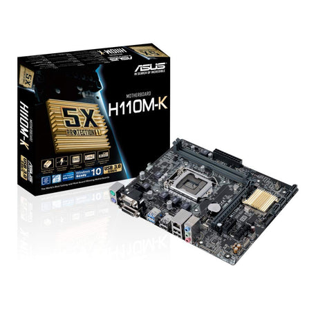 ASUS H110M-K Motherboard, Micro ATX, LGA1151 Socket, H110, USB 3.0