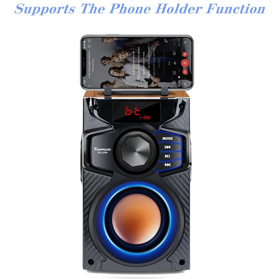 Tamproad Portable Bluetooth Speaker with Stereo Sound and Rich Bass, Wireless Speaker with Party Lights and Bluetooth 5.0