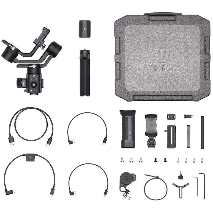 DJI Ronin-SC - Pro Combo Gimbal Kit With 3-Axis Professional Portable Stabilizer, Control Cables, Holder, For Mirrorless Camera, Lightweight & Compact