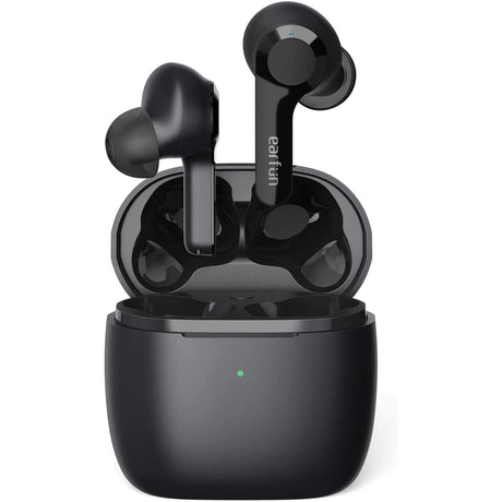 EarFun Air Noise Cancelling, Wireless Charging, Bluetooth 5.0 Earbuds, USB-C Quick Charge, Deep Bass, 35H Playtime, IPX7 Waterproof