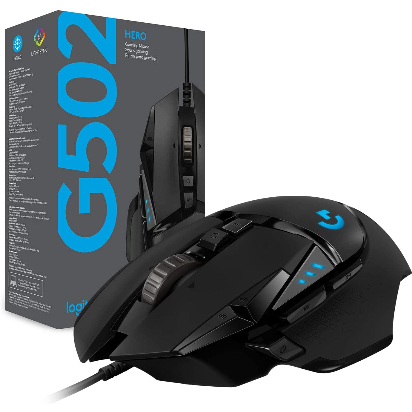 Logitech G502 HERO High Performance Wired Gaming Mouse - Black