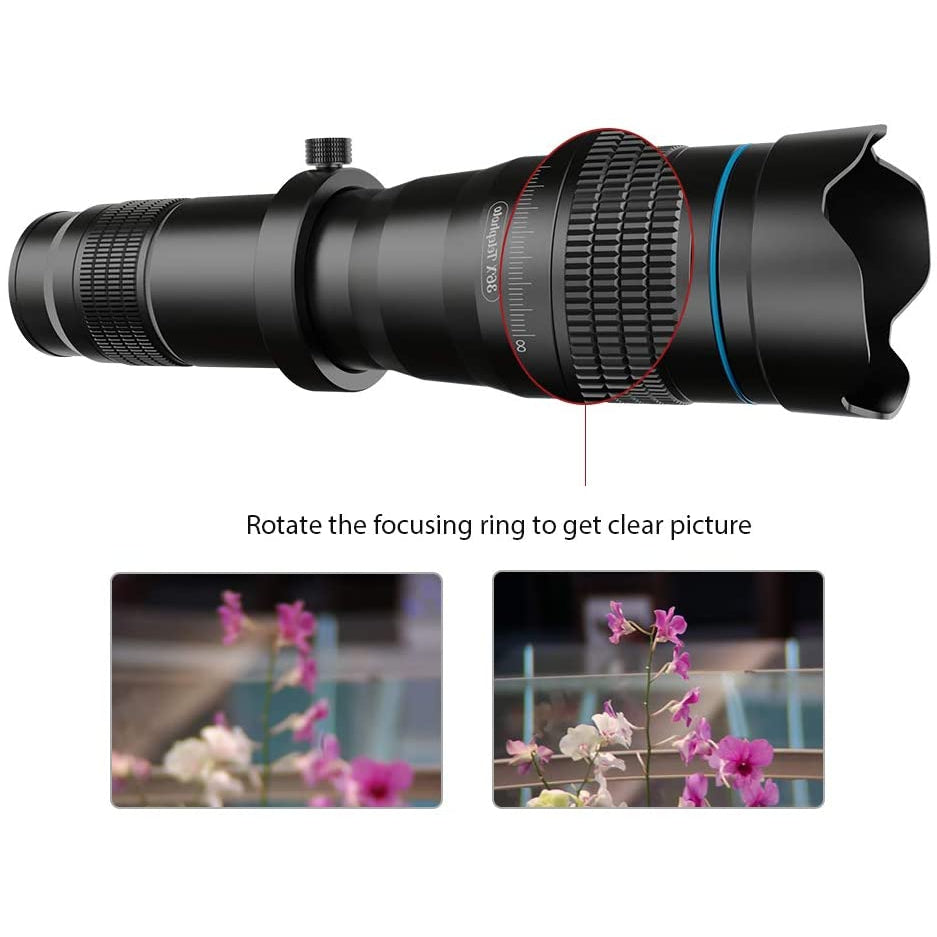 Apexel 36X HD Telephoto Lens - Black
