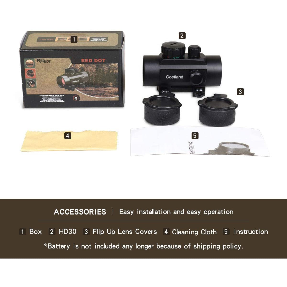 Goetland 30mm Reflex Rifle Scope Red & Green Dot Sight