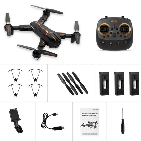VISUO XS812 Drone 2.4G GPS 5G WiFi 1080P Wide Angle Camera - Black