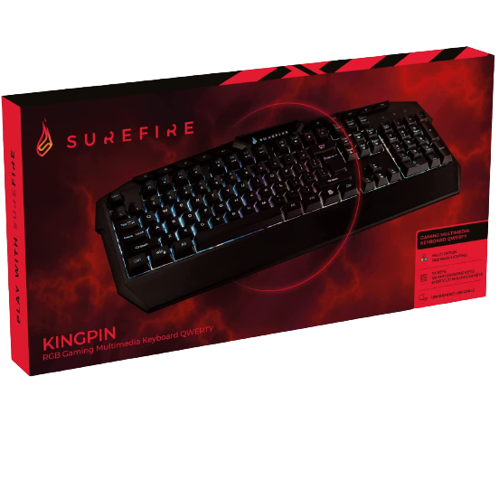 Surefire KingPin RGB Gaming Multimedia QWERTY Keyboard - New