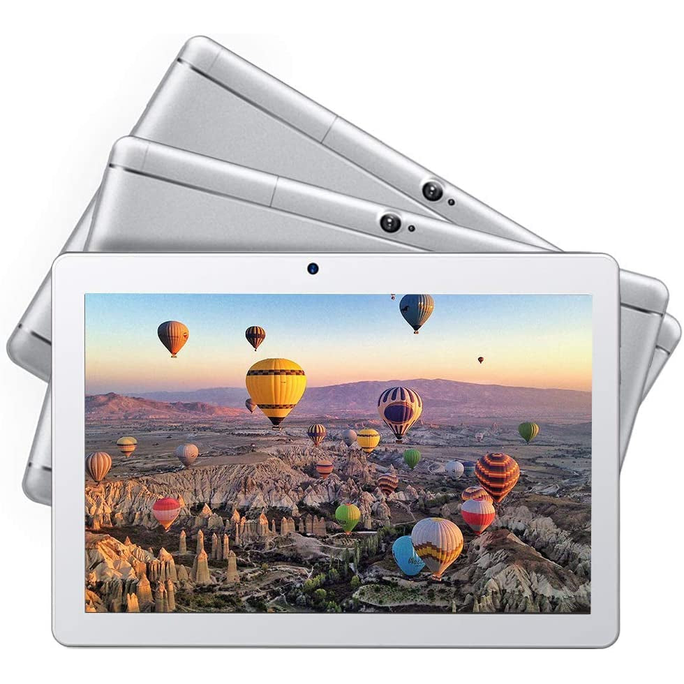 Dragon Touch 10 Inch Tablet,16GB ROM Storage, Quad-Core Processor, 10.1 IPS HD Display, Micro HDMI, Android Tablets 5G Wi-Fi, Sliver