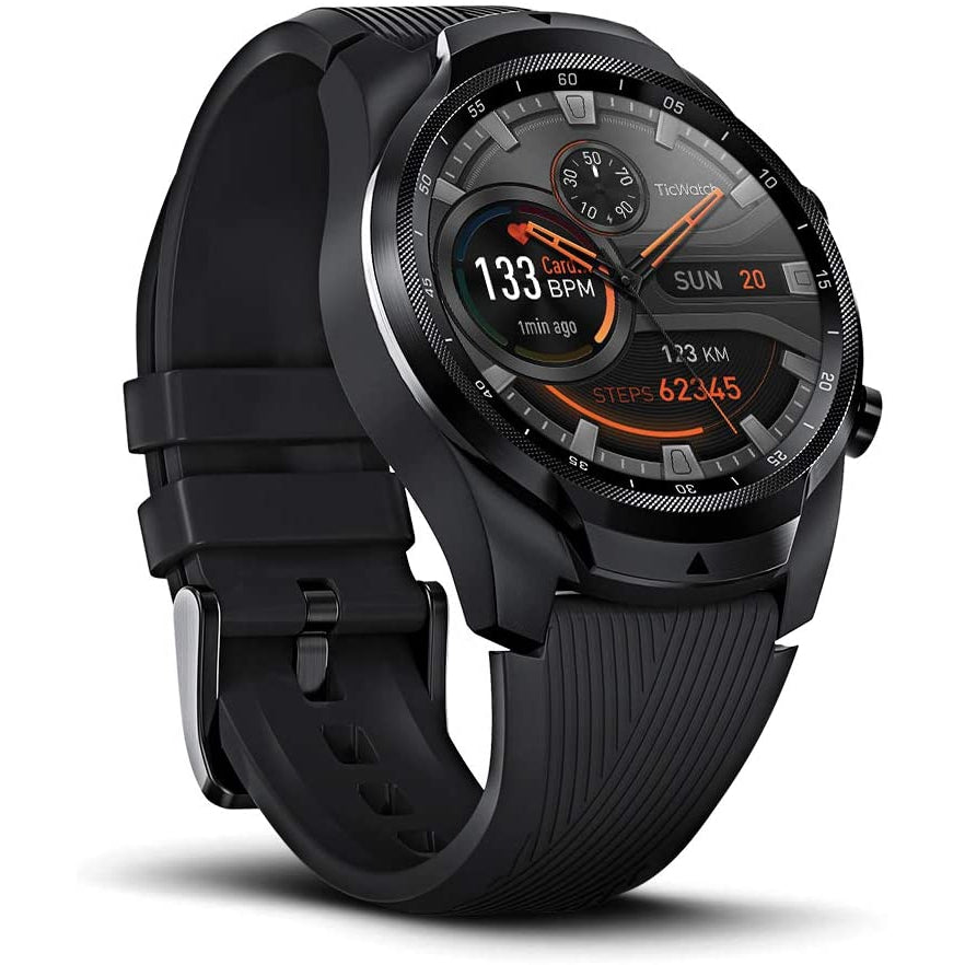 Mobvoi TicWatch Pro 4G/LTE Smart watch, NFC, GPS, AMOLED, Touchscreen - Black