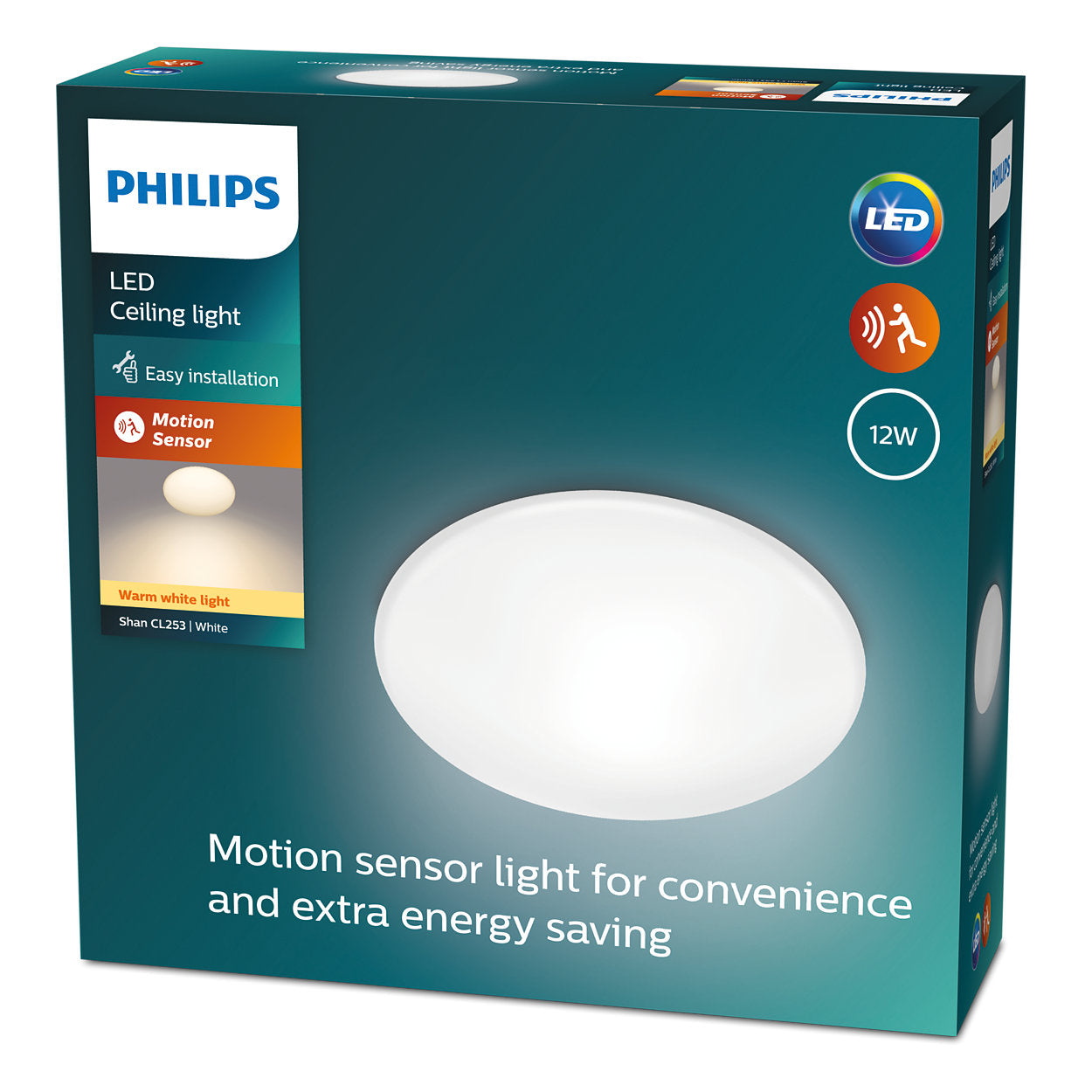 Philips Shan CL253 LED Motion Sensor Ceiling Light, White