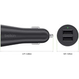 Belkin Boost-Up 2-Port Universal Car Charger, Black - Refurbished