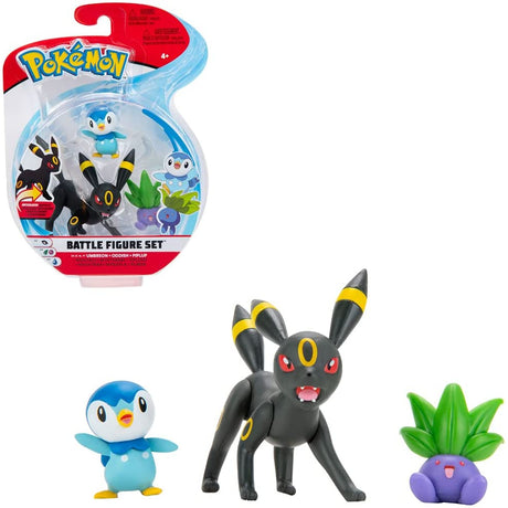 Pokemon Battle Figure Set - Piplup, Oddish & Umbreon
