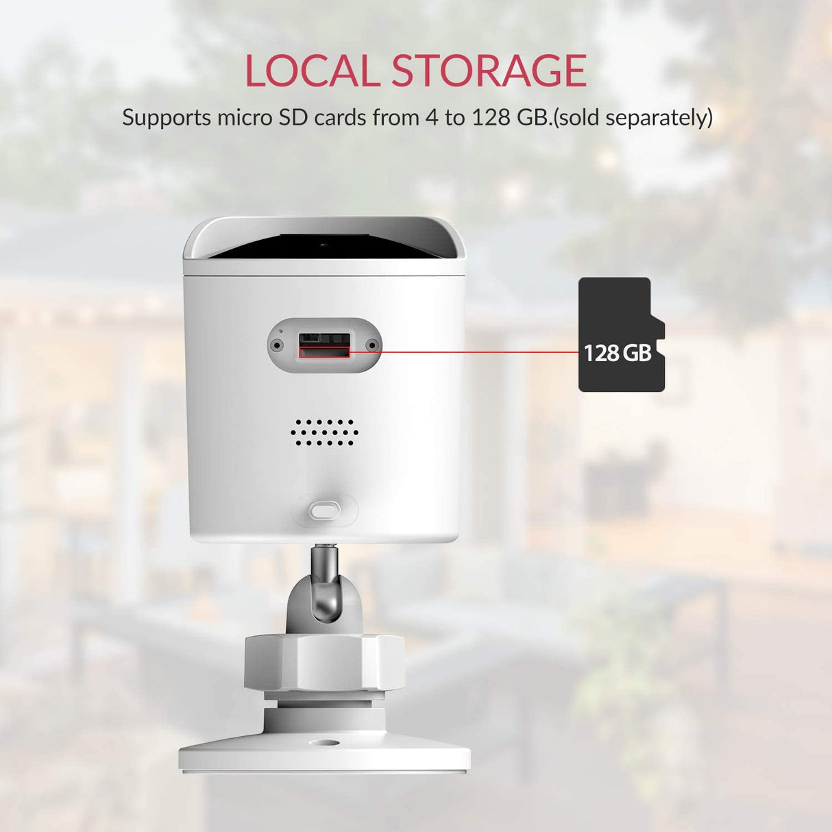 YI Outdoor Camera 1080p, Security Camera IP65 Waterproof, IP Camera With Wifi - White