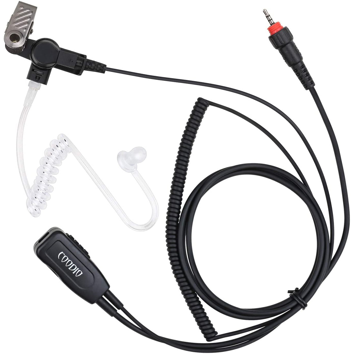Coodio Flexible Earpiece Security Headset [in-line Microphone and PTT] Superior Surveillance Speaker [Covert Acoustic Tube] For Motorola