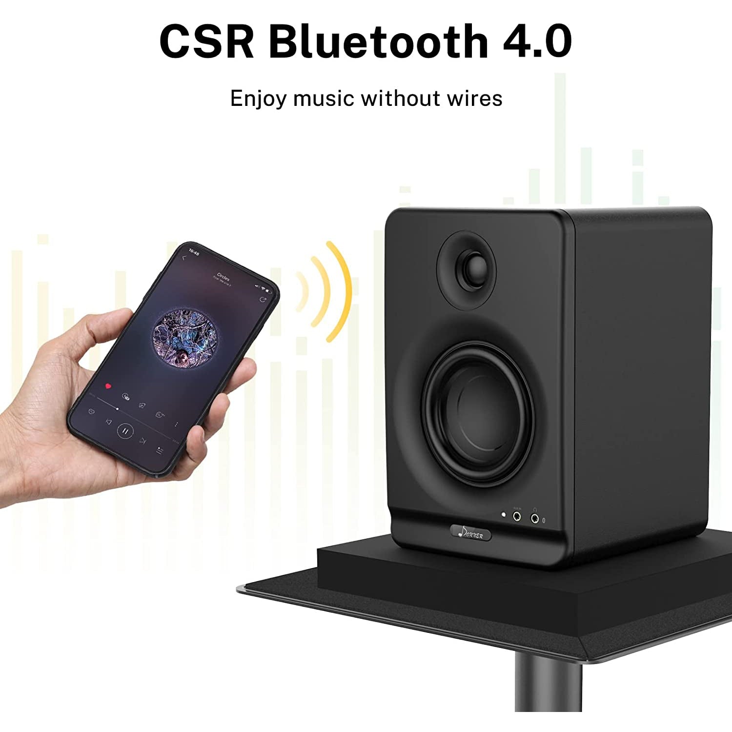Donner DYNA 4 - 4" Active Monitor Speakers with Professional CSR Bluetooth 5.0 - Black