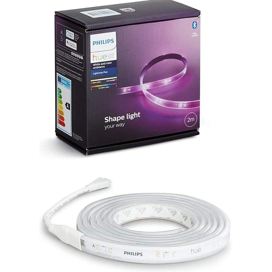 Philips Hue Lightstrip Plus White & Colour Ambiance Smart LED Kit with Bluetooth - Refurbished Pristine