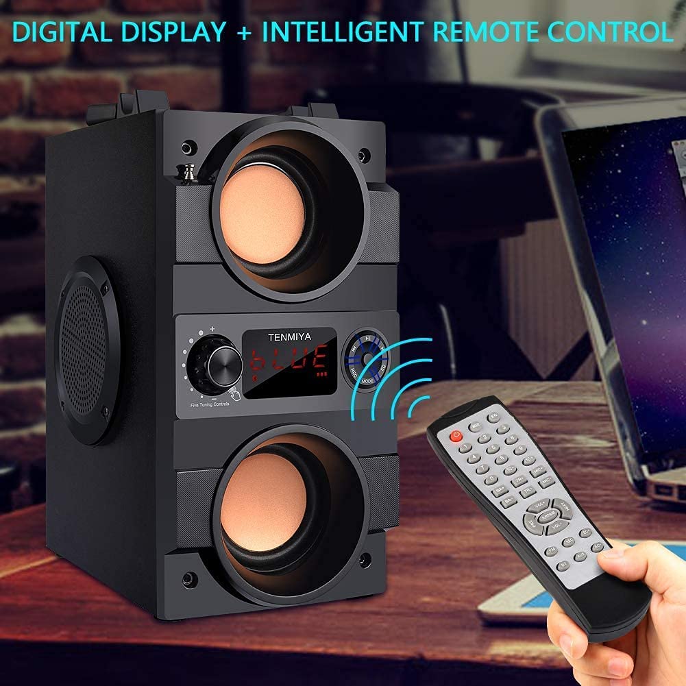 Tenmiya Rich Bass Speakers Built-in 8000mah Battery with Double Subwoofer Outdoor Party Speakers Support FM Radio