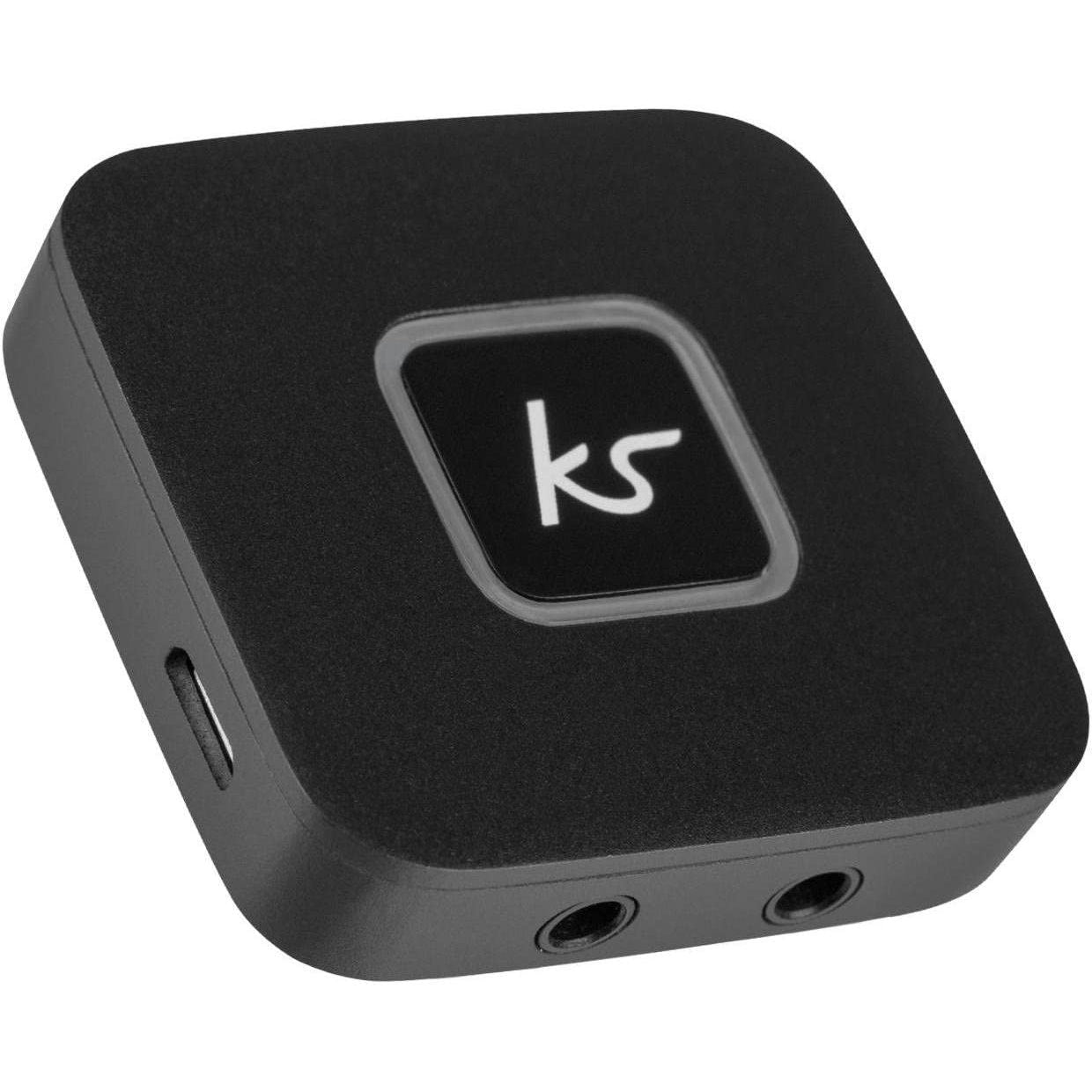 KitSound Bluetooth Wireless Audio Splitter for Wireless and Wired Headphones, Bluetooth Headphone Splitter - Black