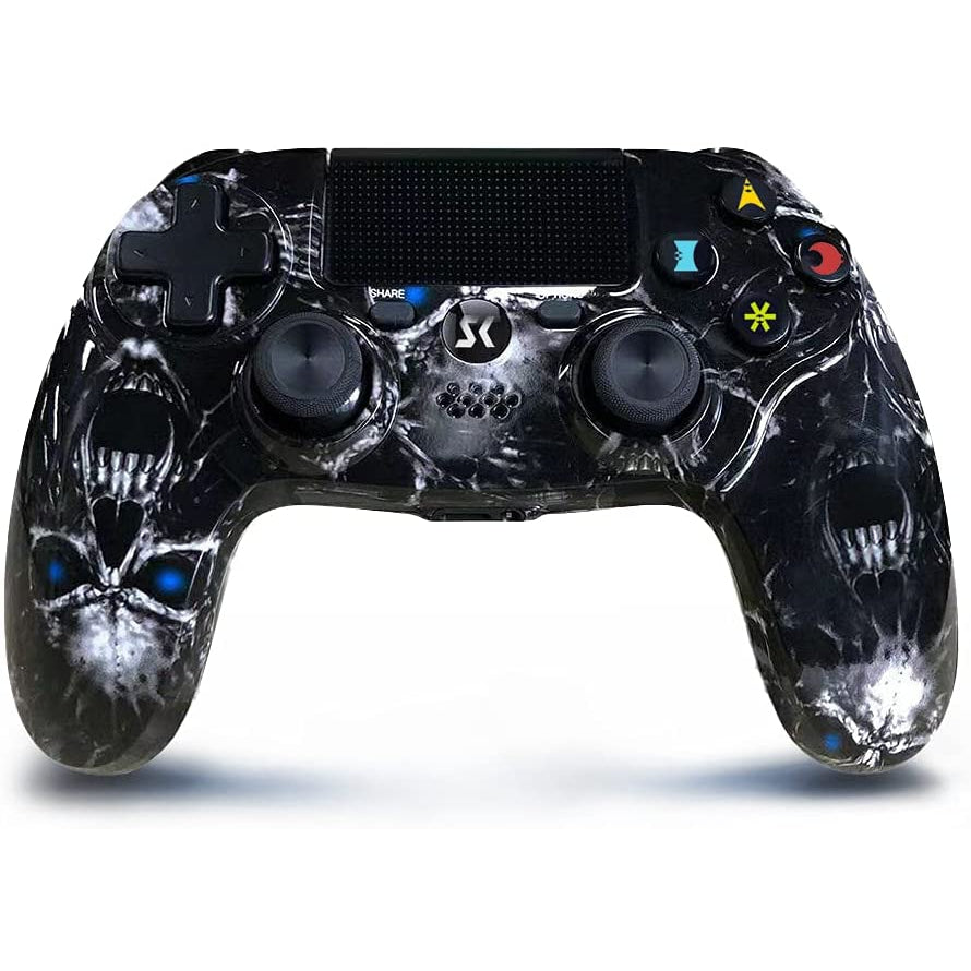 Black Skull Series Dual Vibration High Performance Gaming Controller for Playstation 4 /Pro/Slim/PC with Audio Function