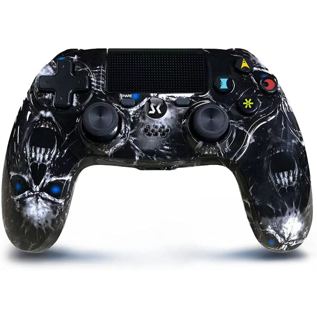 Black Skull Series Dual Vibration High Performance Gaming Controller for Playstation 4 /Pro/Slim/PC with Audio Function