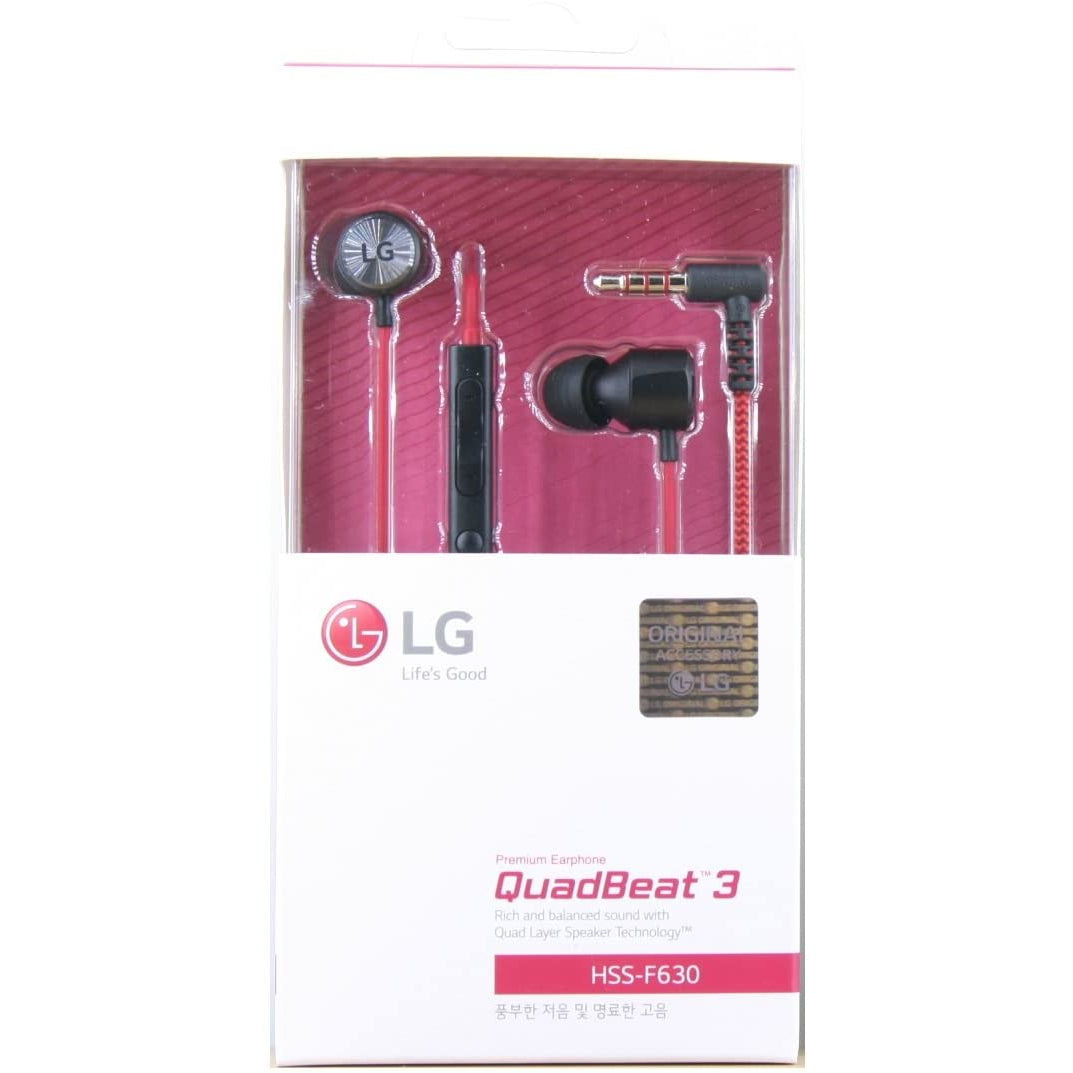 LG Quadbeat 3 In Ear Headphones - Red
