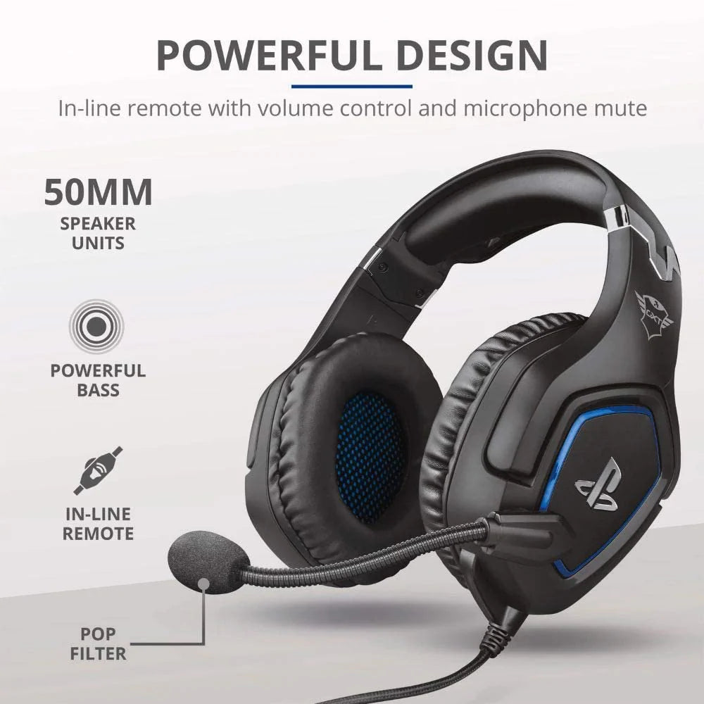 Trust Gaming GXT 488 Forze Gaming Headset for PS4 - Black / Blue - New