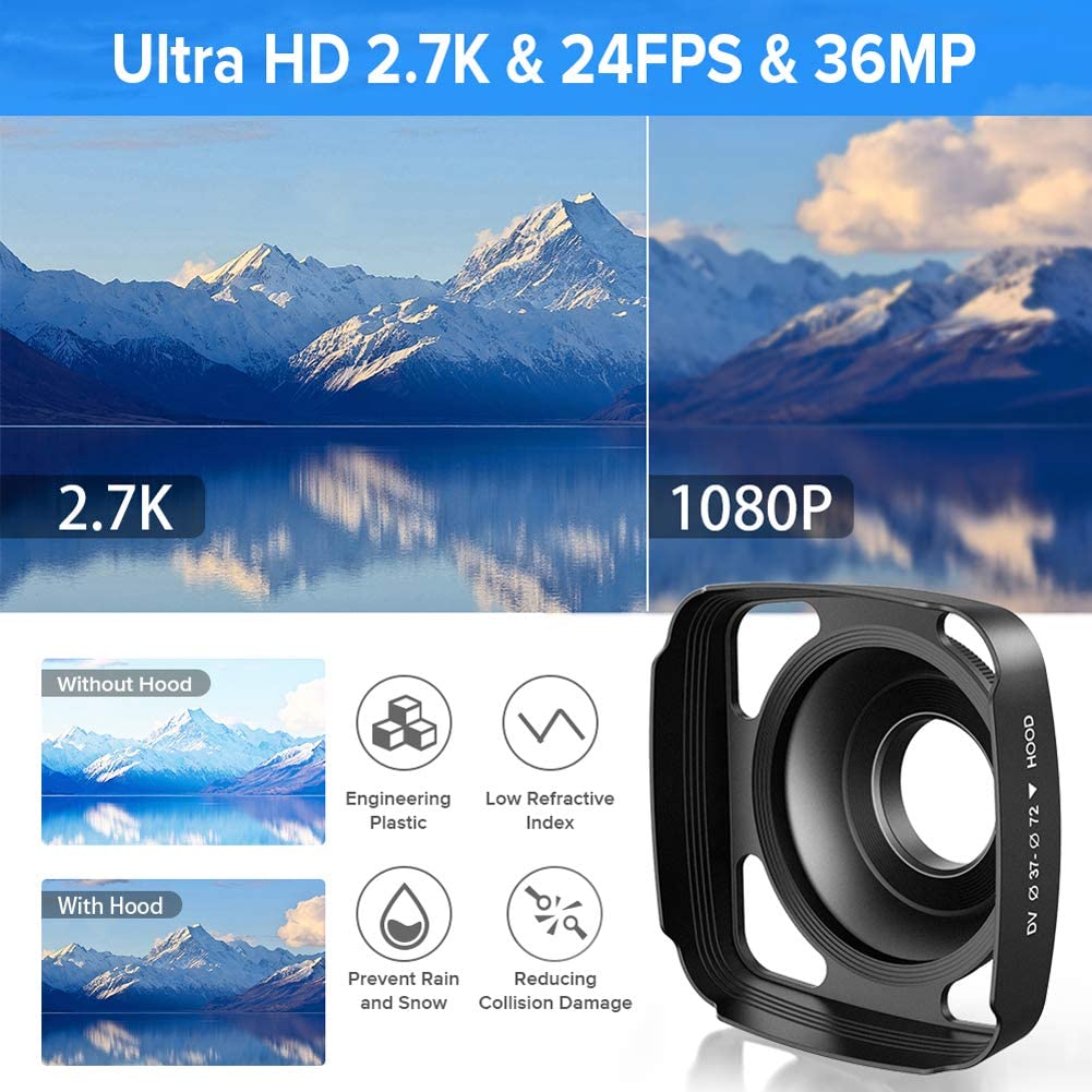 Video Camera Camcorder 2.7K Ultra HD YouTube Vlogging Camera 36MP IR Night Vision Digital Camera Recorder 16X Digital Zoom 3 inch IPS Touch Screen