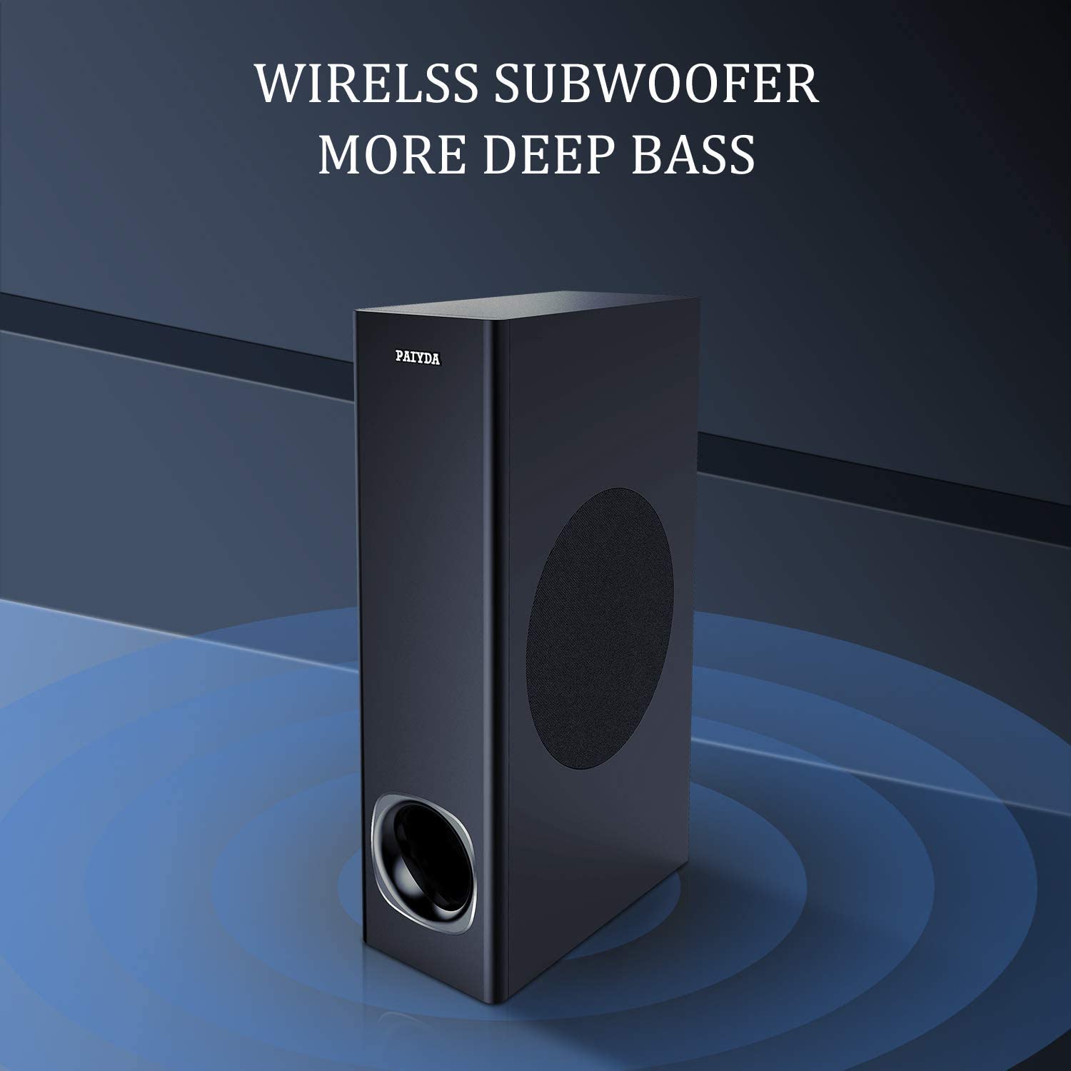 Paiyda 2.1 Channel Soundbar with Subwoofer, 120W Soundbar for TV, 120 dB Strong Bass Surround Sound System
