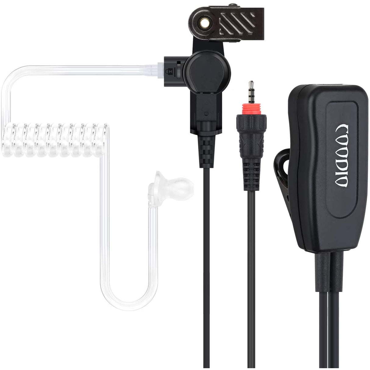 Coodio Flexible Earpiece Security Headset [in-line Microphone and PTT] Superior Surveillance Speaker [Covert Acoustic Tube] For Motorola