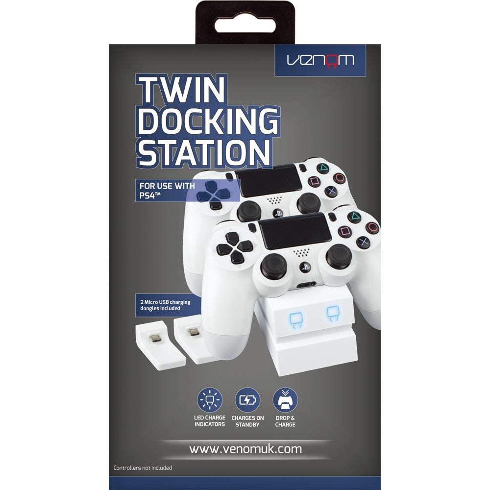 Venom White Twin PS4 Controller Charge Dock