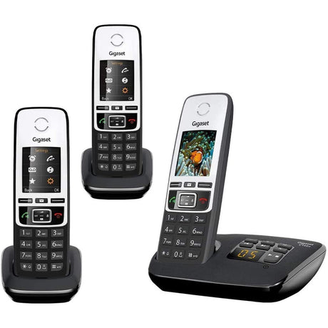 Gigaset C190A Premium Cordless Home Phone with Answer Machine and Call Block - Single, Duo & Trio