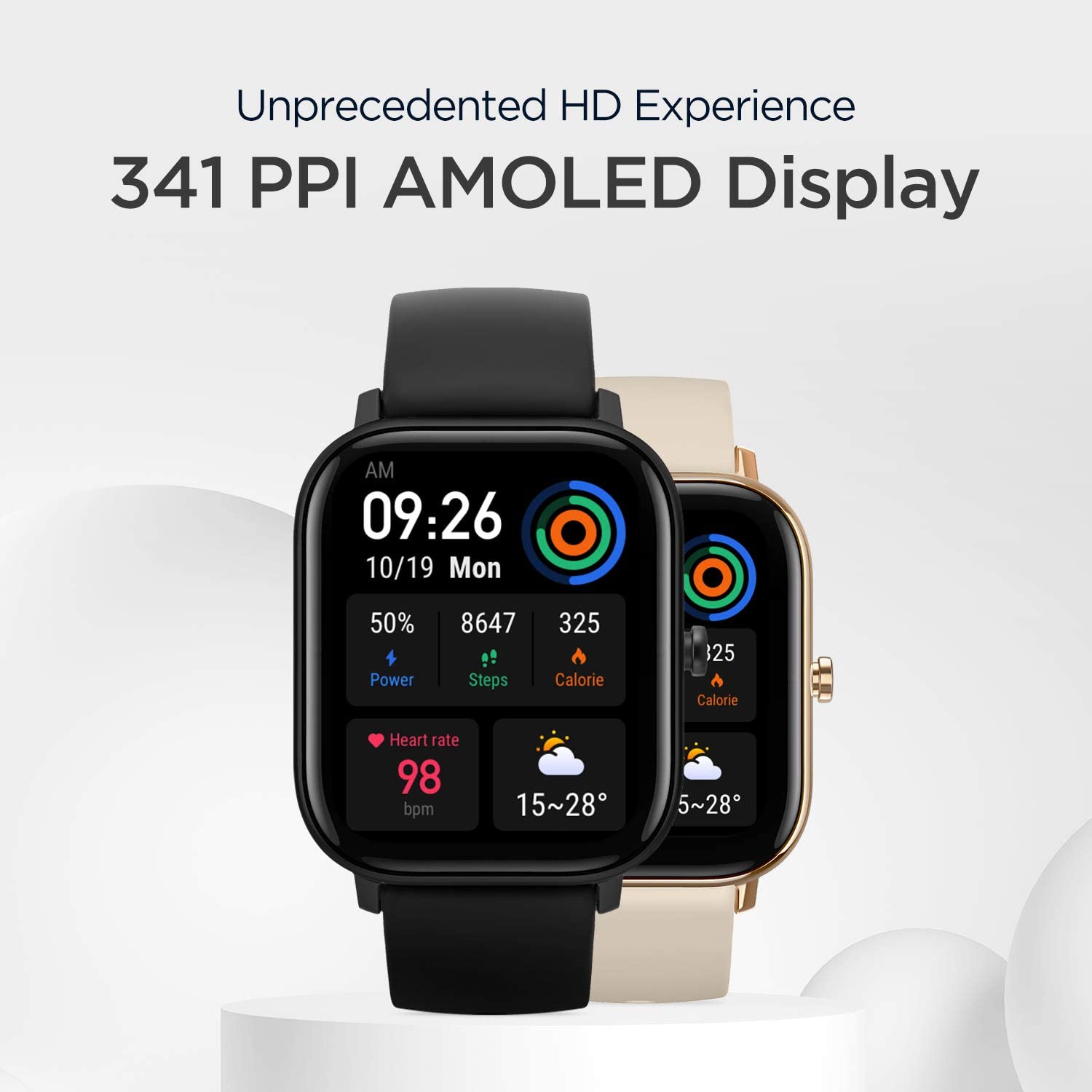 Amazfit Smartwatch GTS with 12 Sport Modes, GPS, 1.65 ”AMOLED Display, Fitness and Activity Tracker