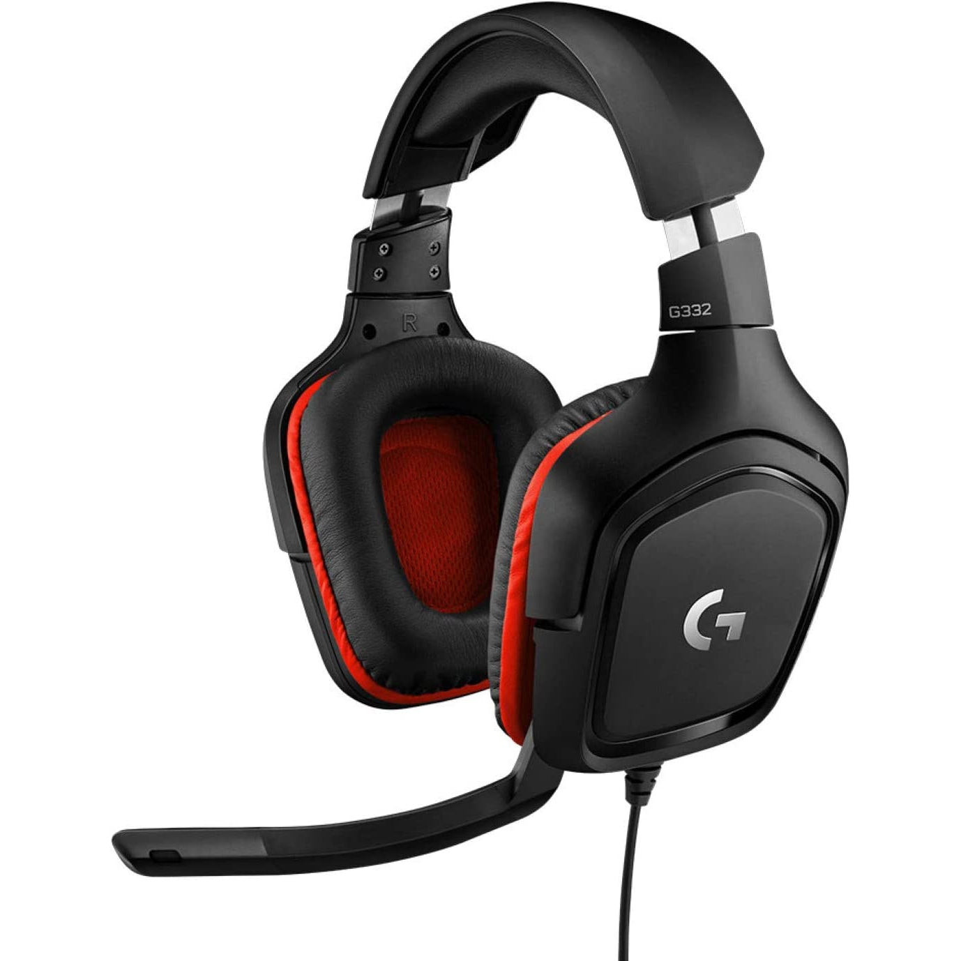 Logitech G332 Wired Gaming Headset, Black/Red