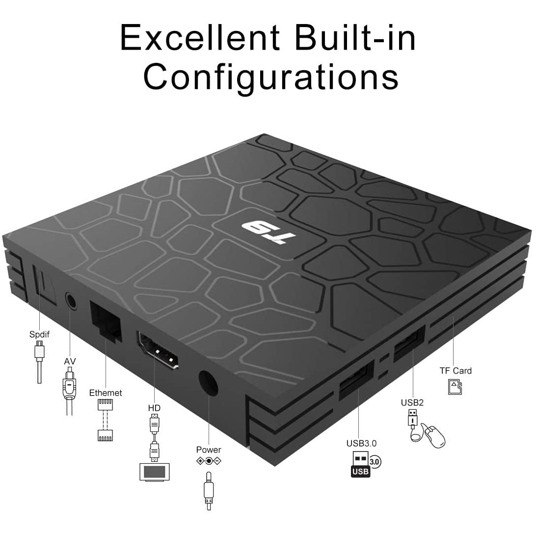 T9 Android 8.1 TV BOX, 4GB RAM 32GB ROM RK3328 Quad Core Smart Box