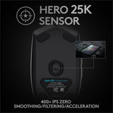 Logitech G PRO Hero Wired Gaming Mouse, Black