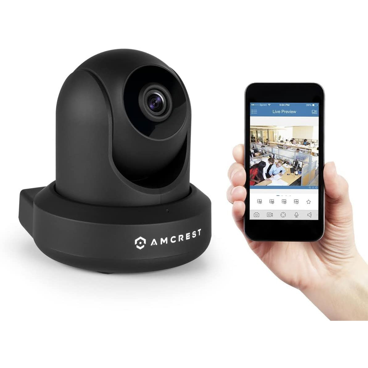 Amcrest Ultra HD 2K 3MP Wi-Fi Camera - Black