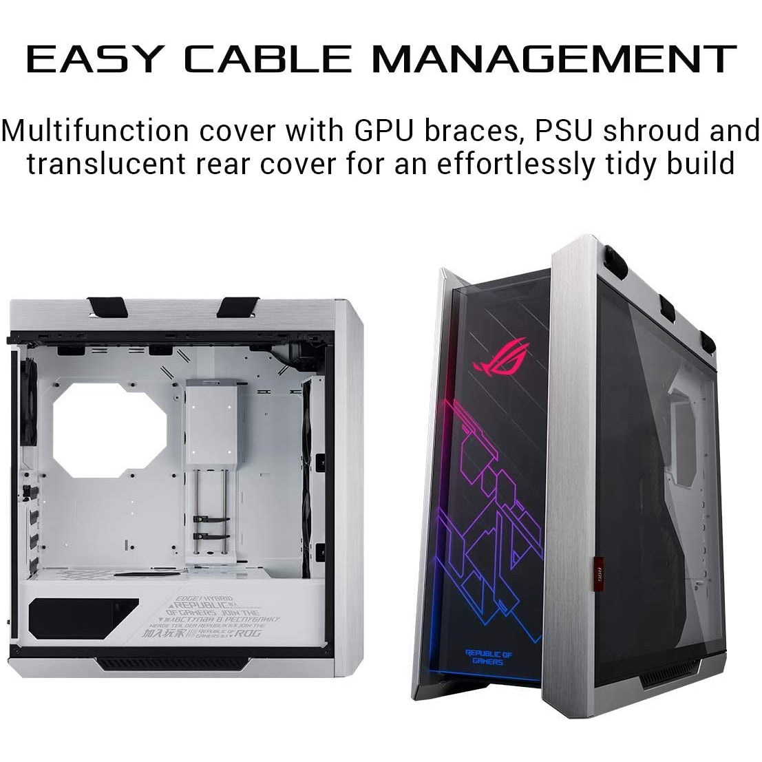 Asus Rog Strix Helios GX601 White Edition RGB Mid-Tower Computer Case for ATX/EATX Motherboards with tempered glass