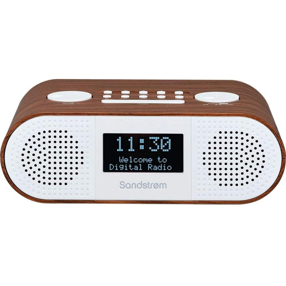 Sandstrom S-DBTW18 Wooden Style Bedside Bluetooth DAB+ FM Digital Radio