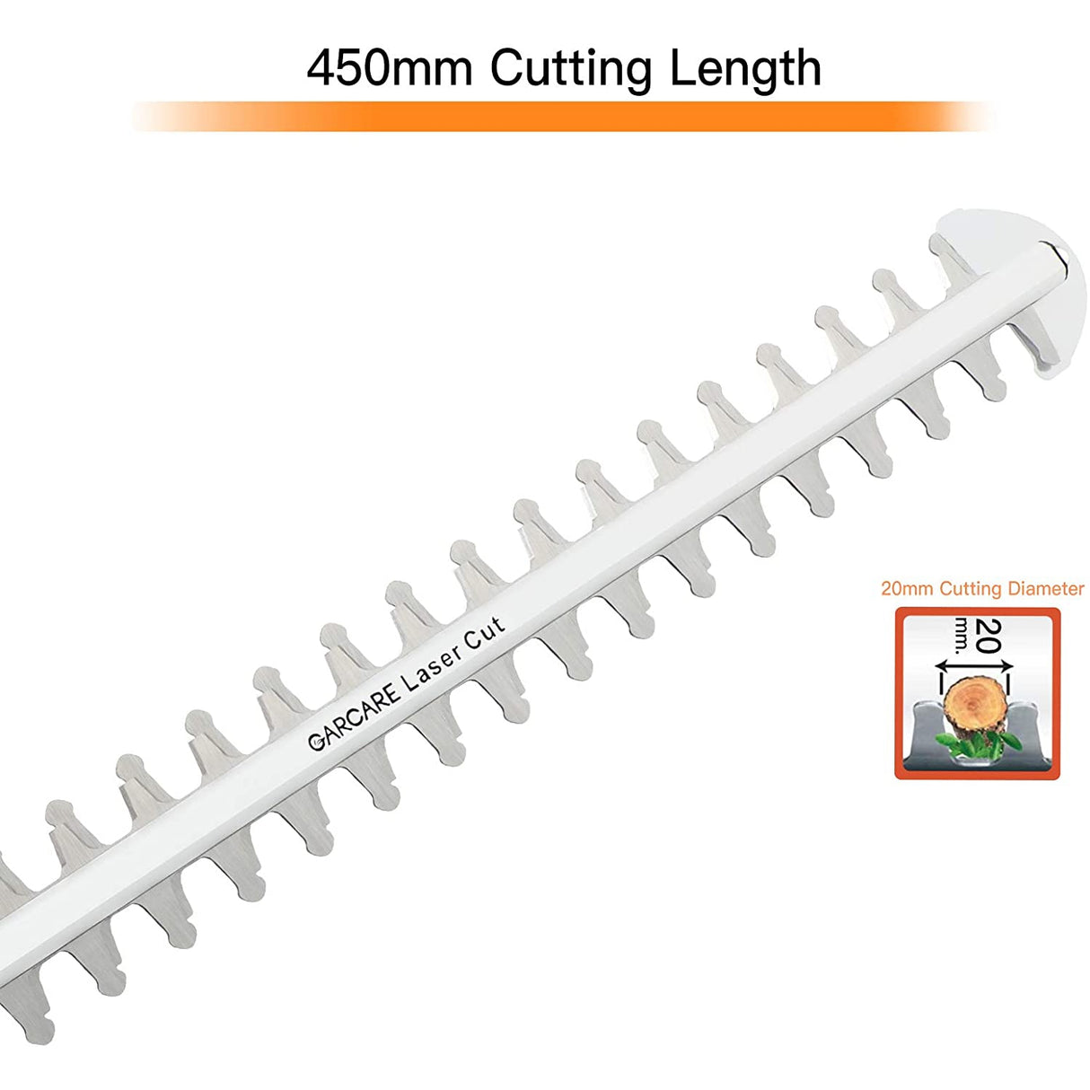 Garcare GCPHT01 Corded Pole Hedge Trimmer, 20mm Cutting Space, 600W