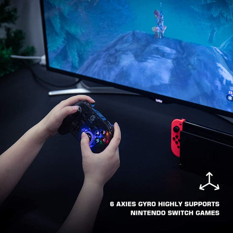 GameSir T4 Pro Wireless Bluetooth Controller for Nintendo Switch, Switch Pro Controller with LED Backlight, Turbo Gamepad Joystick with Dual Motor