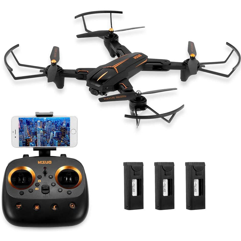 VISUO XS812 Drone 2.4G GPS 5G WiFi 1080P Wide Angle Camera - Black