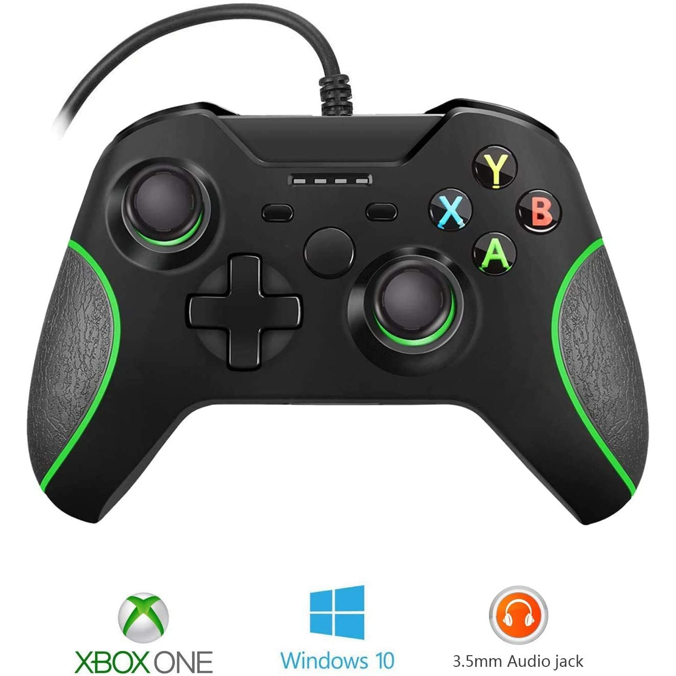 Wired Controller for Xbox One ,Dual Vibration USB Xbox One Wired Game Controller for Xbox One PC Windows 7/8/10 (Black)
