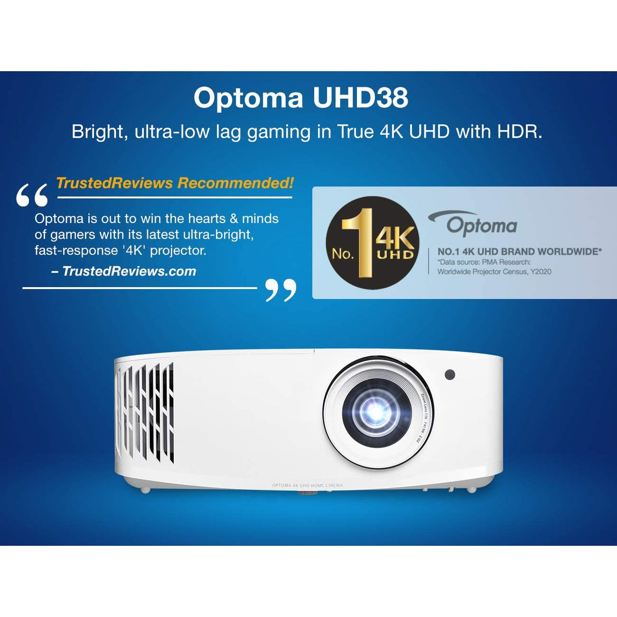 Optoma UHD38 4K Home Cinema Projector - White