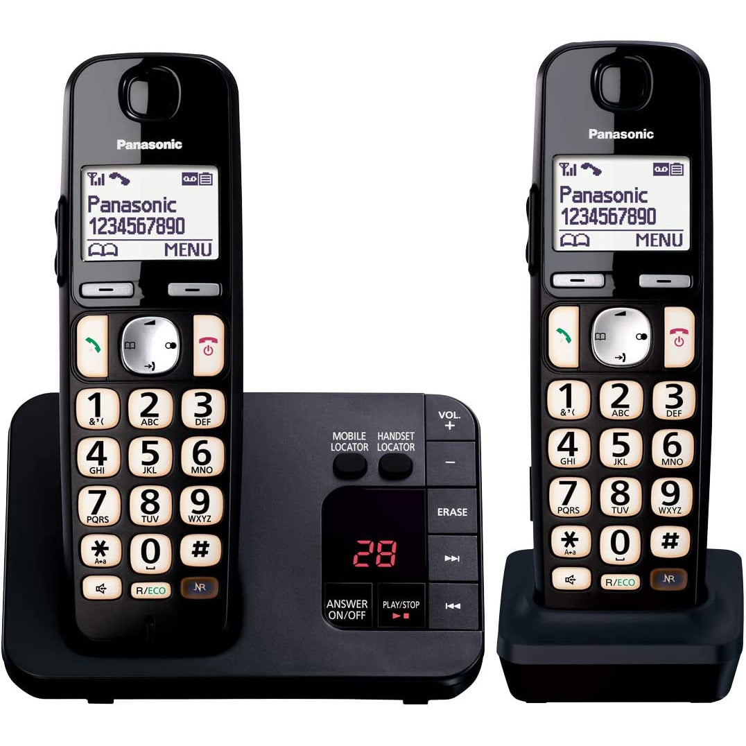 Panasonic KX-TGE722EB Digital Cordless Telephone - Twin Deck - Black - Excellent
