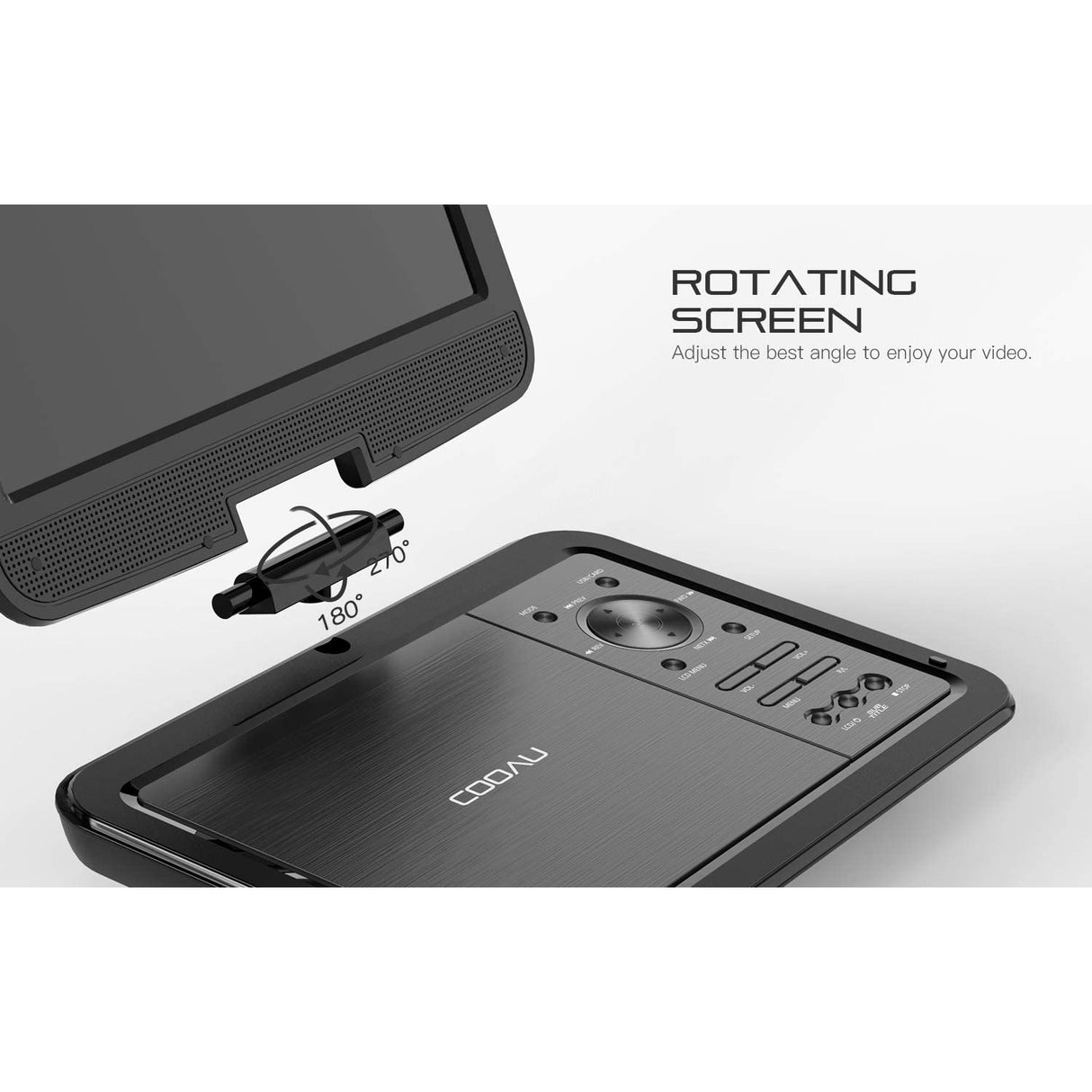 Cooau 12.5" Portable DVD Player with 10.5'' High-Brightness Swivel Screen