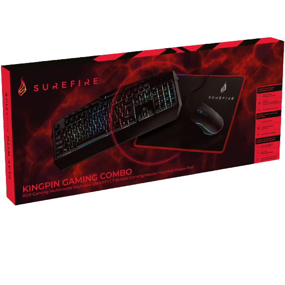 Surefire Kingpin RGB Gaming Keyboard Mouse & Mat Combo