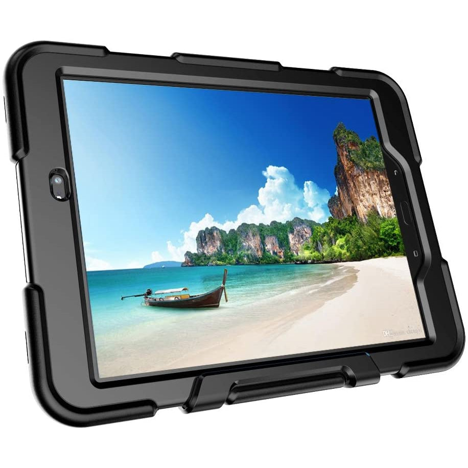 Techgear G-Shock Case fits Samsung Galaxy Tab S3 9.7", Tough Rugged Heavy Duty Armour Shock Proof Survival Protective Case with Detachable Stand