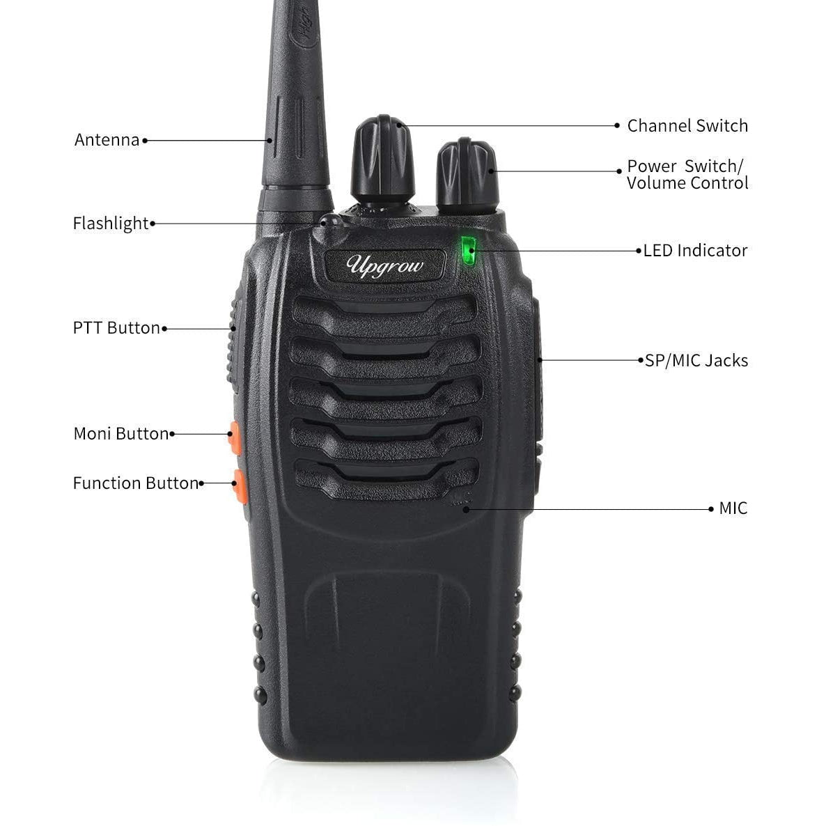 Upgrow BF-88E Walkie Talkie Rechargeable Walkie Talkies Long Range for Adults